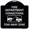 Signmission Fire Department Connection Tow Away Zone W/ Graphic Heavy-Gauge Alum Sign, 18" x 18", BW-1818-24024 A-DES-BW-1818-24024 - alternate 1